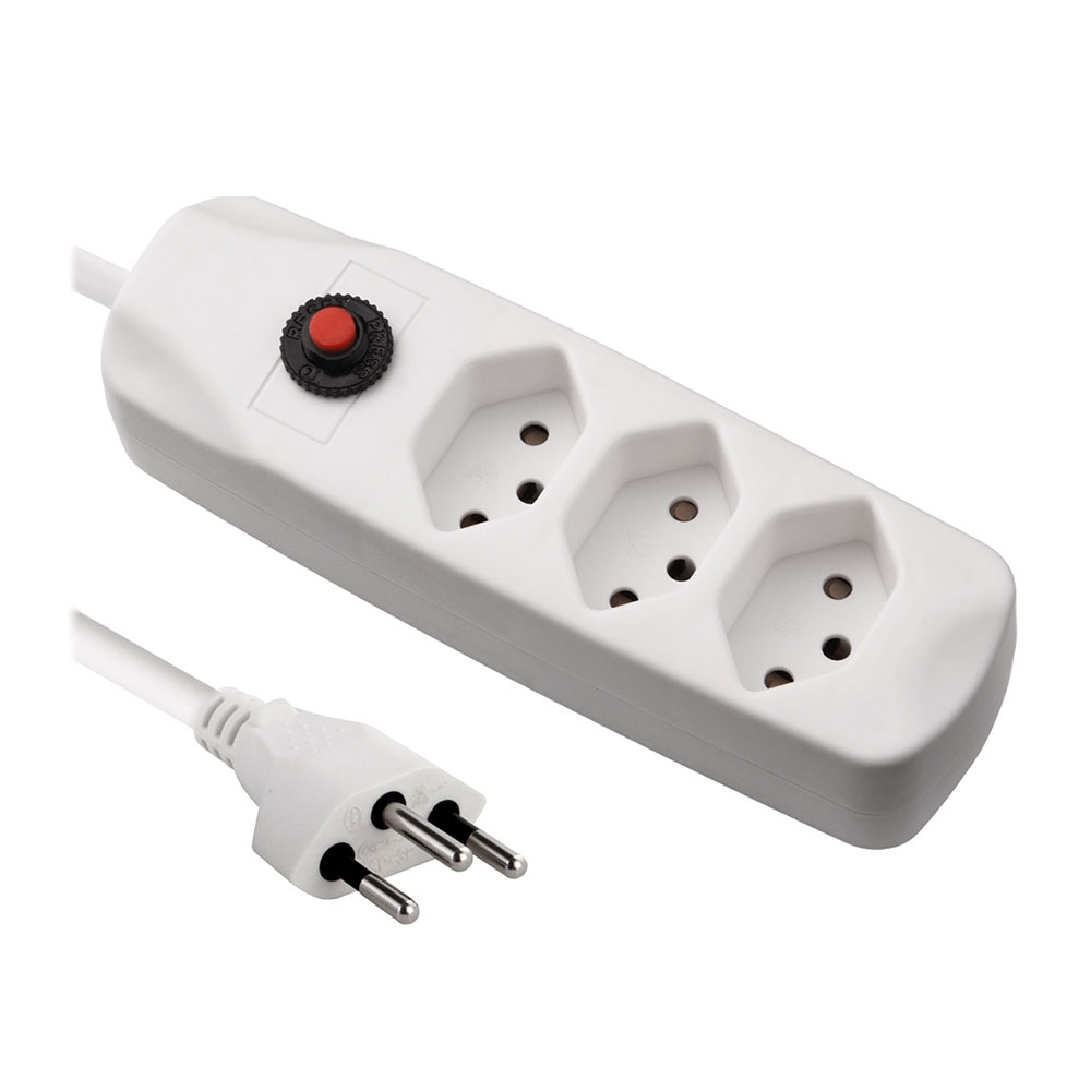 Image of (1.5m) Schönenberger Elektro - Fix Line 3-fach Steckdosenleiste ohne Schalter mit Kinder- / Überlastschutz (3x, T13) - Weiss bei Apfelkiste.ch