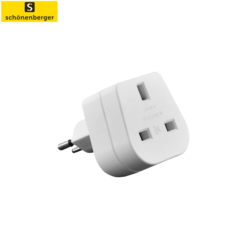 Reisestecker Schweiz Grossbritannien 3-polig Übergangsstecker (04.8014S) - Weiss