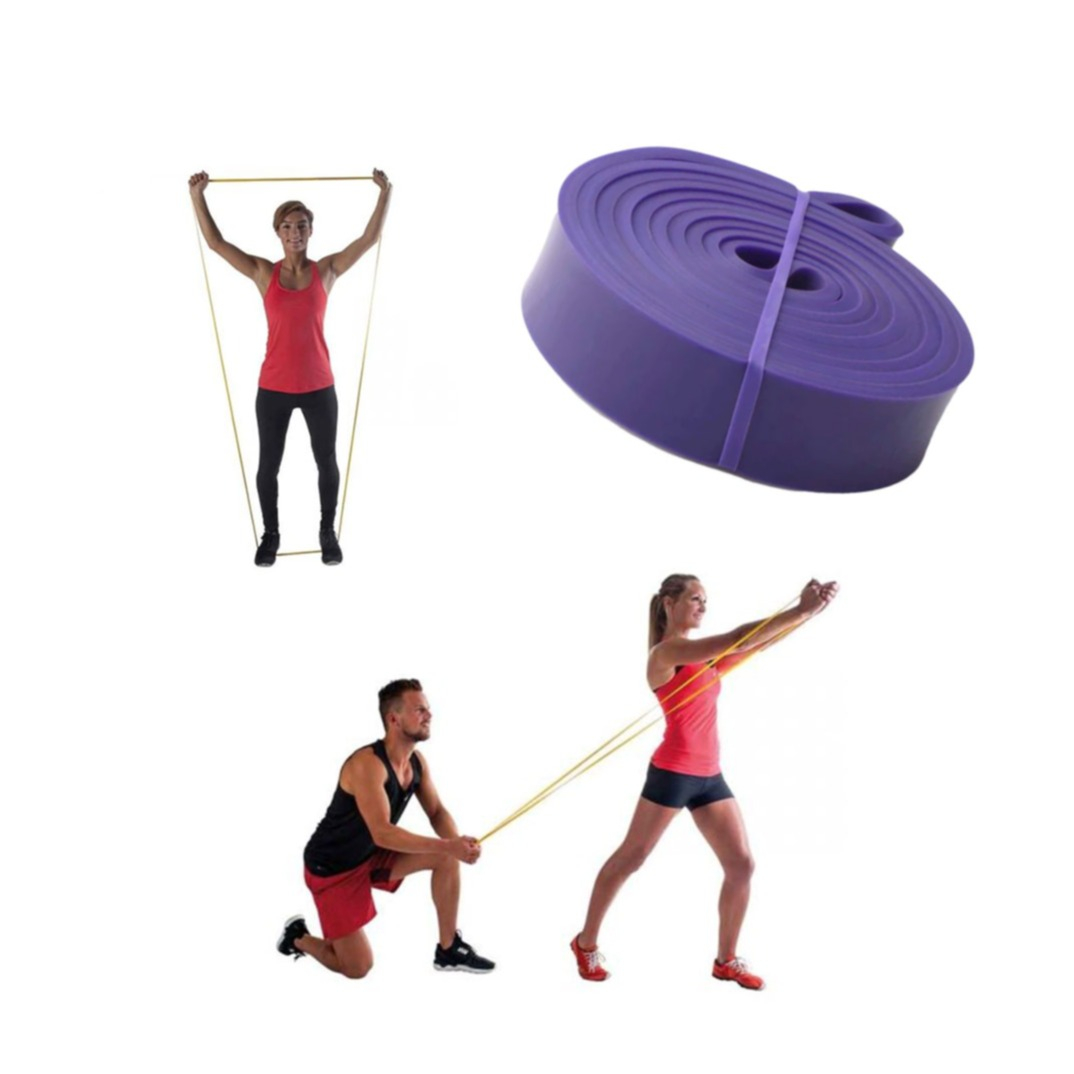 Image of Gummi Fitness Übungsband Widerstandsband Gymnastikband (15-38kg Widerstand) - Violett bei Apfelkiste.ch