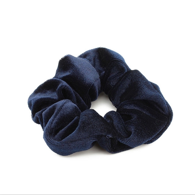 Image of (5er Set) Scrunchies Elastisches Samt Haargummi Haarband - Dunkelblau bei Apfelkiste.ch