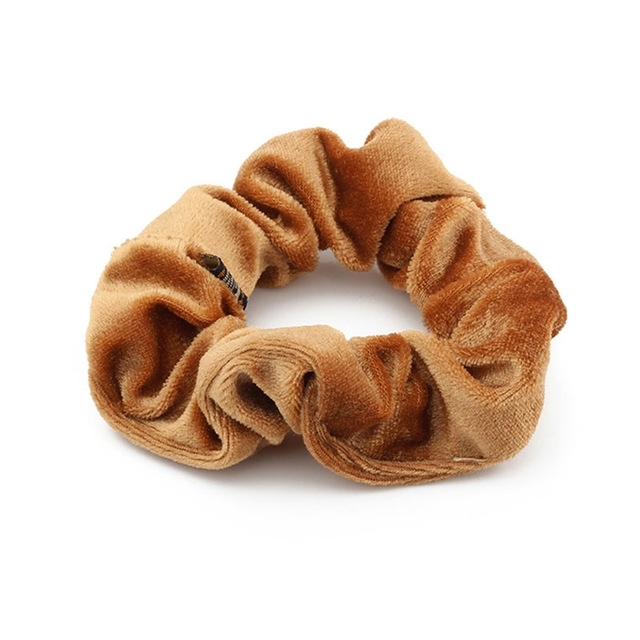 Image of (5er Set) Scrunchies Elastisches Samt Haargummi Haarband - Gold bei Apfelkiste.ch