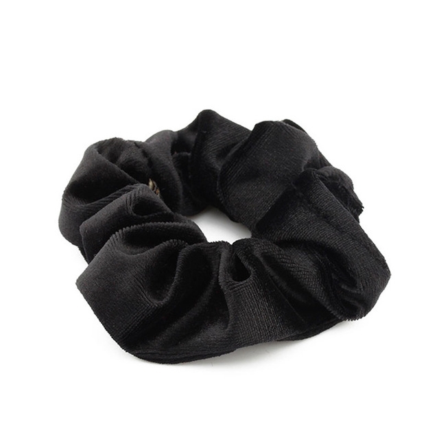 Image of (5er Set) Scrunchies Elastisches Samt Haargummi Haarband - Schwarz bei Apfelkiste.ch