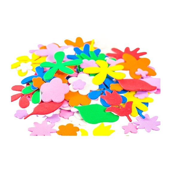 79er Set Moosgummi Sticker Bastel Aufkleber Blumen