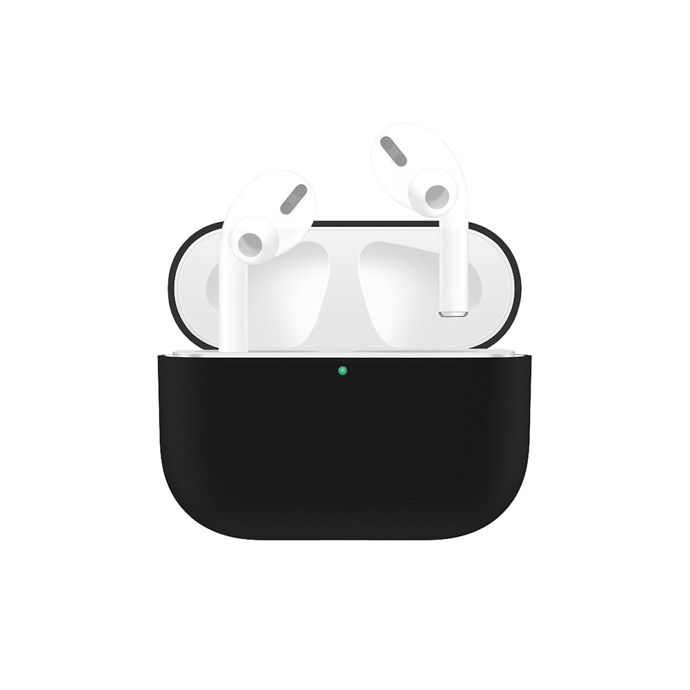 Image of AirPods Pro Silikon Case Schutzhülle Ultra Thin Abdeckung - Schwarz (Matt) bei Apfelkiste.ch