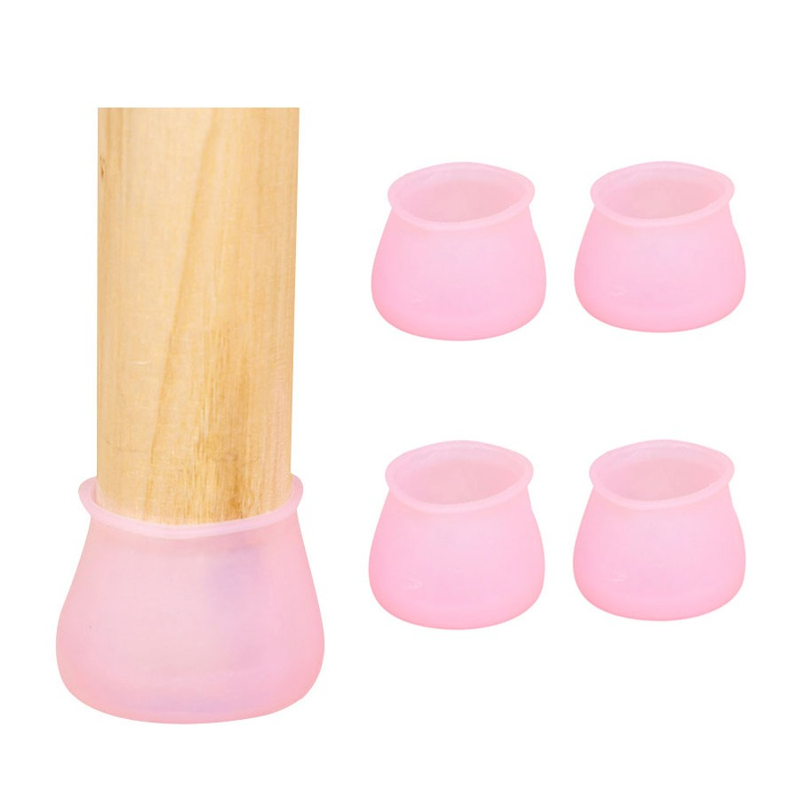 Image of (16er Set) Silikon Stuhlbein Kappen Schutz Tisch / Stuhl / Boden Schoner - Rosa bei Apfelkiste.ch