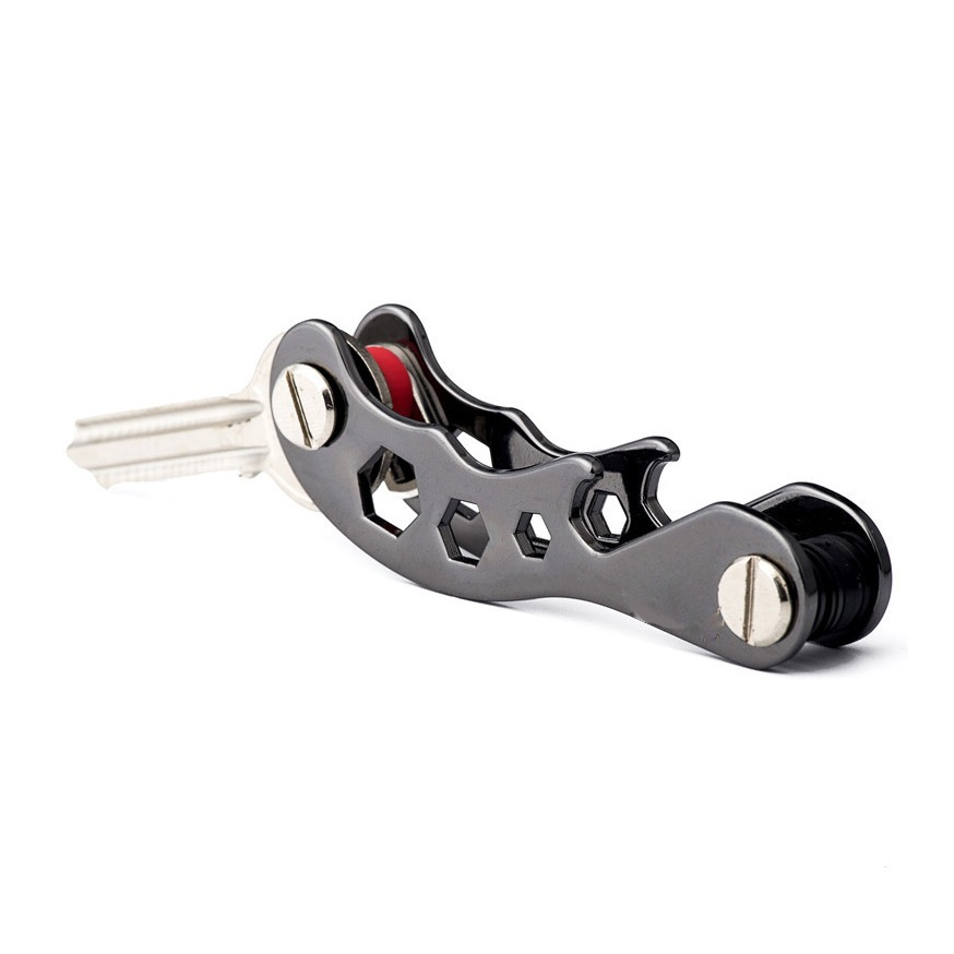 Image of Smart Schlüssel Organizer Aluminium Key Holder Clip + Flaschenöffner - Dunkelgrau bei Apfelkiste.ch