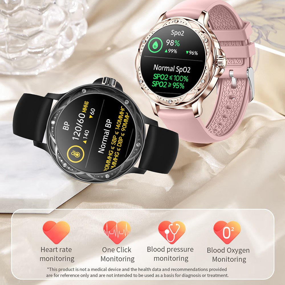 Frauen Smart Watch Fitness Tracker Gold Rosa