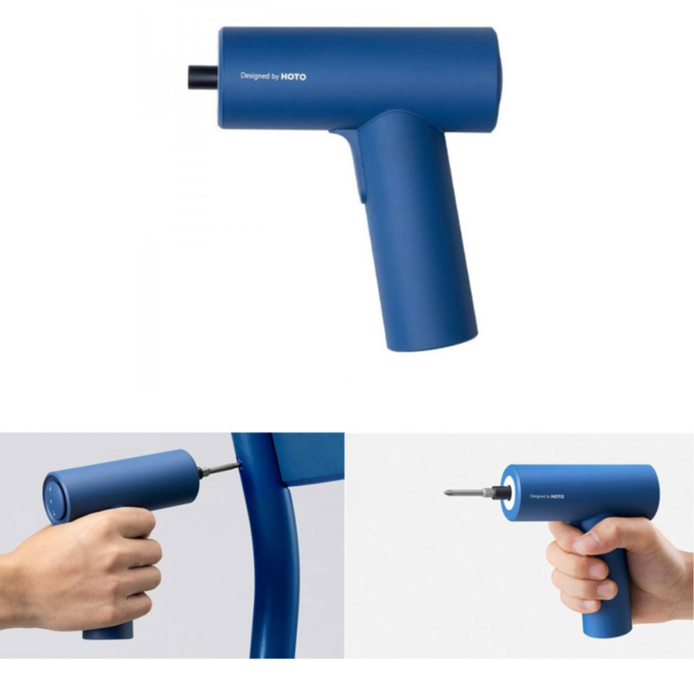 Image of Hoto - Akkuschrauber Schraubendreher Schraubenzieher Schlüsselsatz Reparatur Werkzeugset mit 2000mAh Akku - Blau bei Apfelkiste.ch