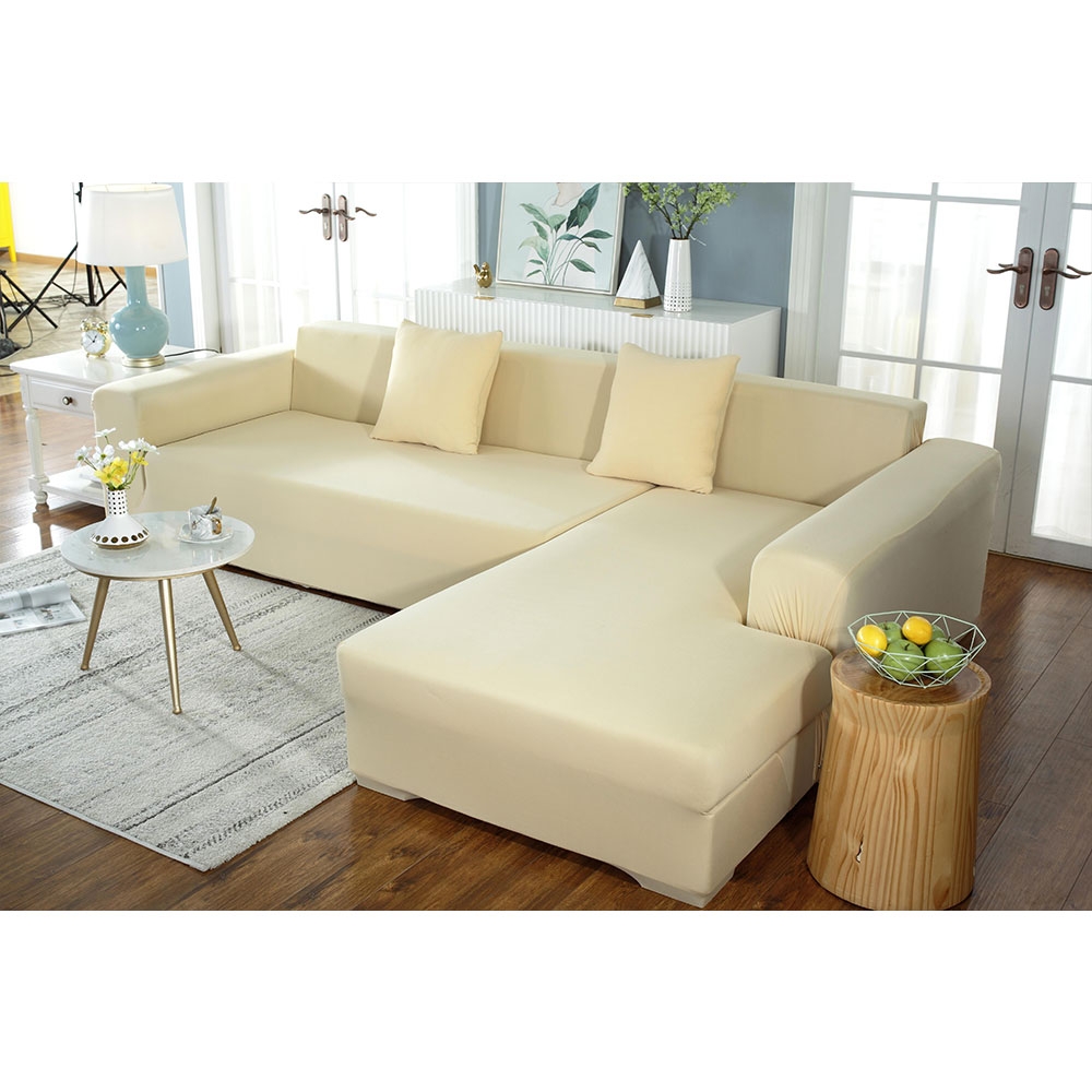 Stretch Sofa Schonbezug Elastischer Couch Überwurf Sofahusse Abdeckung (190-230cm) - Beige