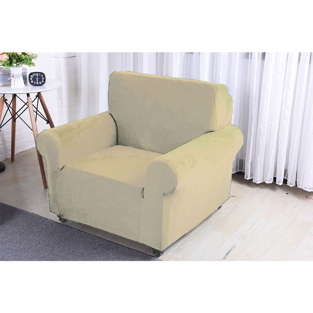 Stretch Sofa Schonbezug Elastischer Couch Überwurf Sofahusse Abdeckung (90-140cm) - Beige