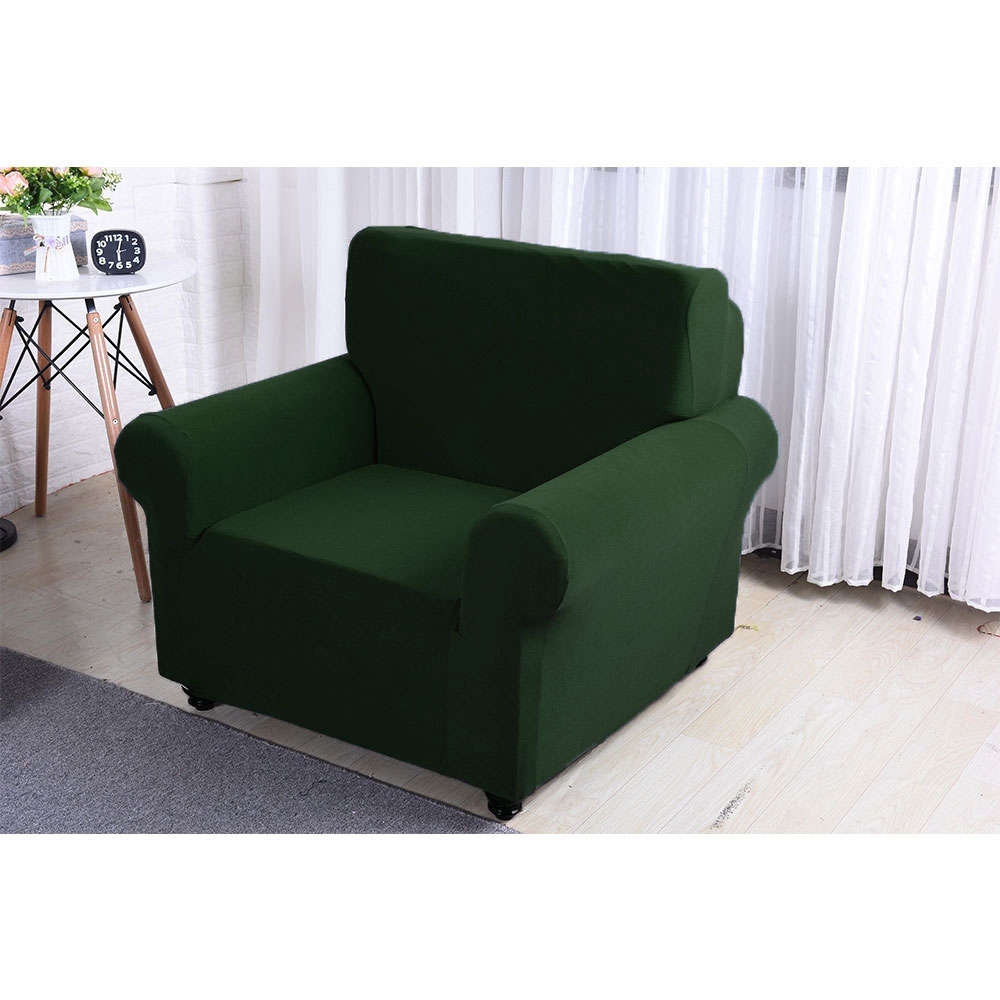 Stretch Sofa Schonbezug Elastischer Couch Überwurf Sofahusse Abdeckung (90-140cm) - Dunkelgrün