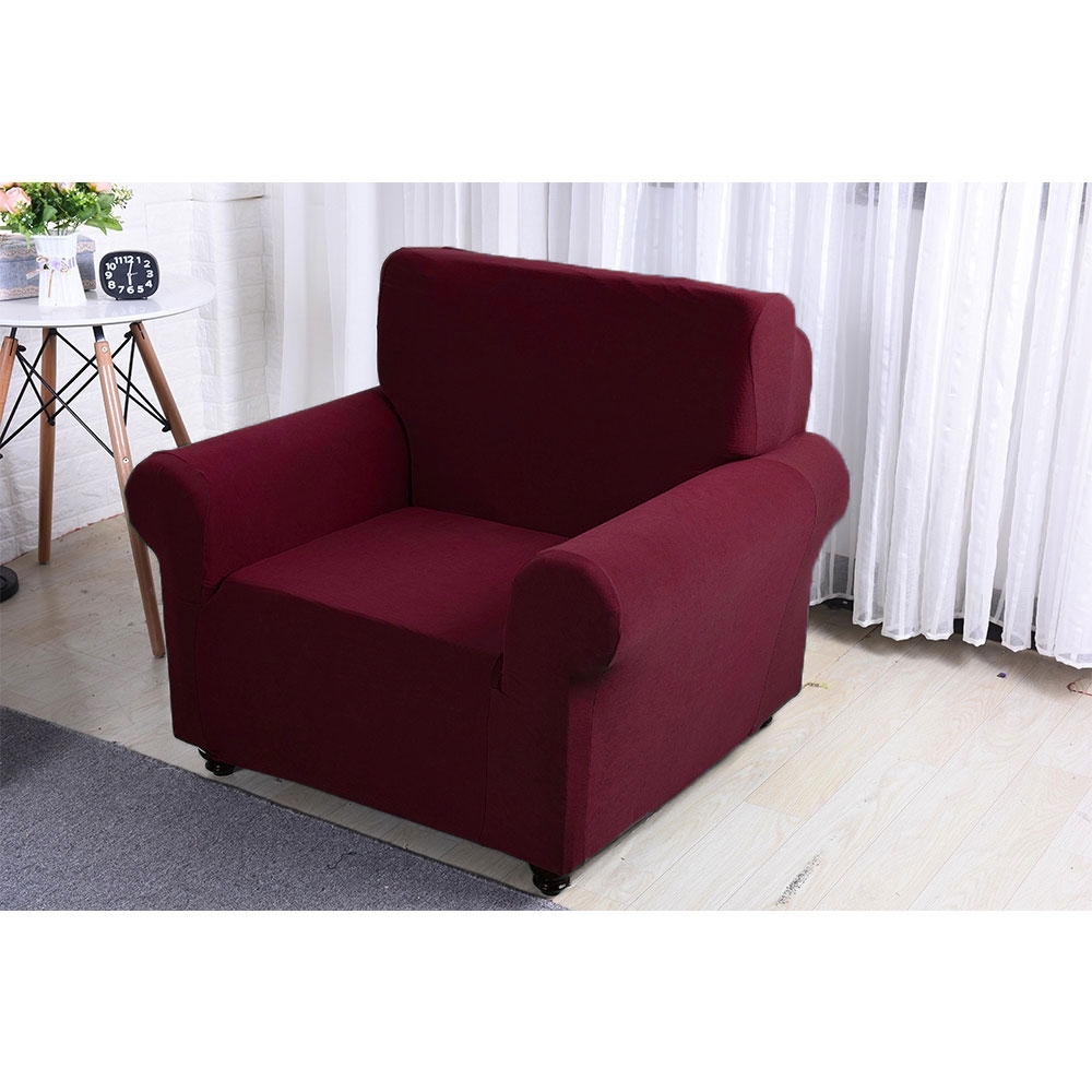 Stretch Sofa Schonbezug Elastischer Couch Überwurf Sofahusse Abdeckung (90-140cm) - Dunkelrot