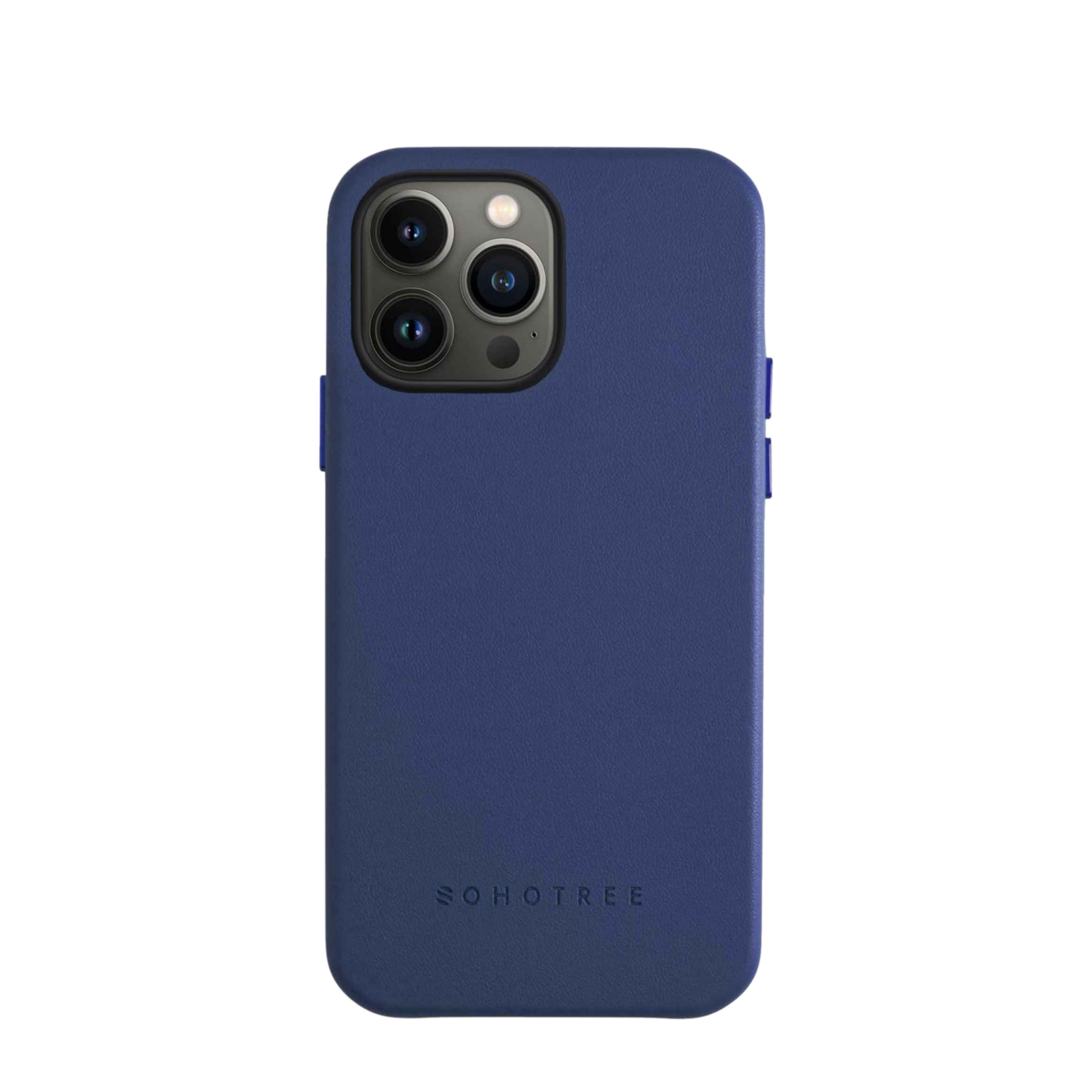 Image of Sohotree - iPhone 13 Pro Max Fuji Schutzhülle aus Veganem Apfelleder - Navy (Blau) bei Apfelkiste.ch