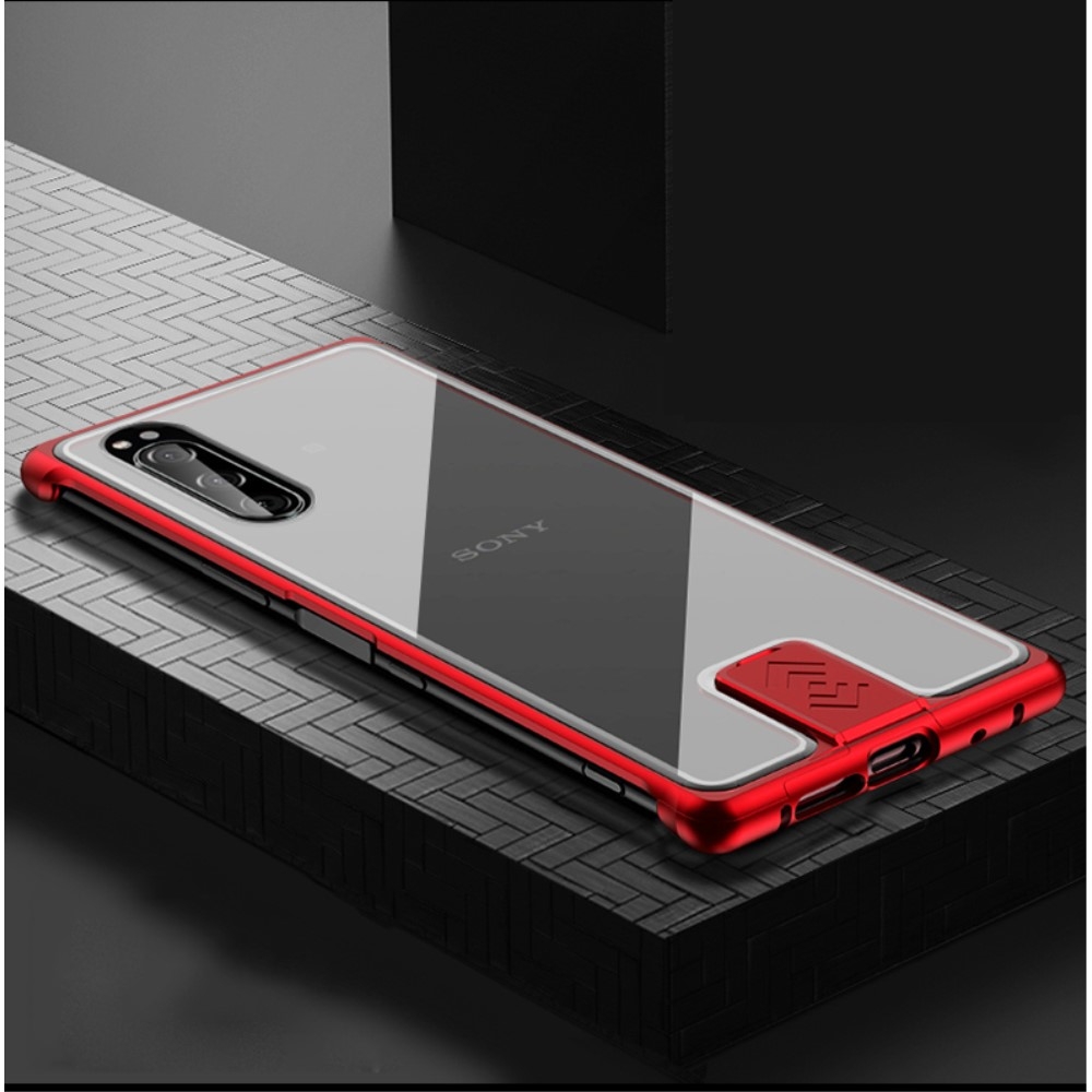 Image of Sony Xperia 5 Aluminium Klick Rahmen Hülle mit Panzer Glas Backcover - Rot bei Apfelkiste.ch
