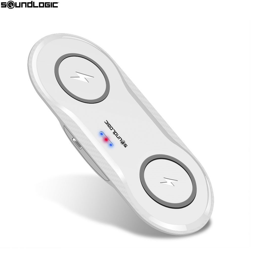 (5V/1A) Dual Qi Wireless Charger Induktionsladegerät Ladestation - Weiss