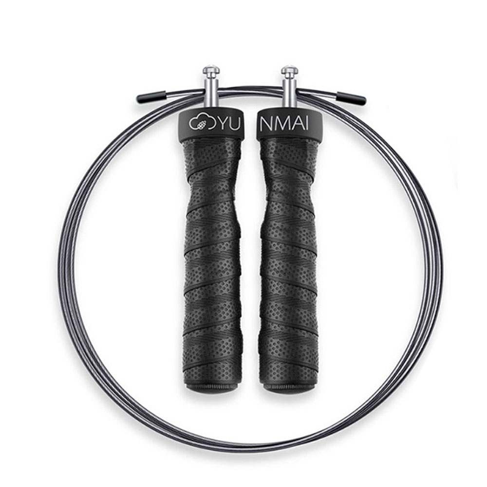 Robustes Springseil Speed Rope mit integrierten Gewichten für Fitness Training + Ersatzkabel - Schwarz
