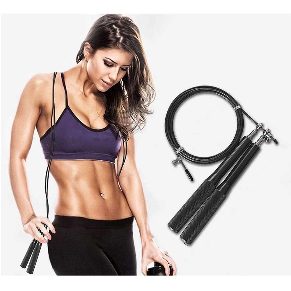 Robustes Springseil Speed Rope Home Workout Fitness Training / HIIT / Crossfit - Schwarz