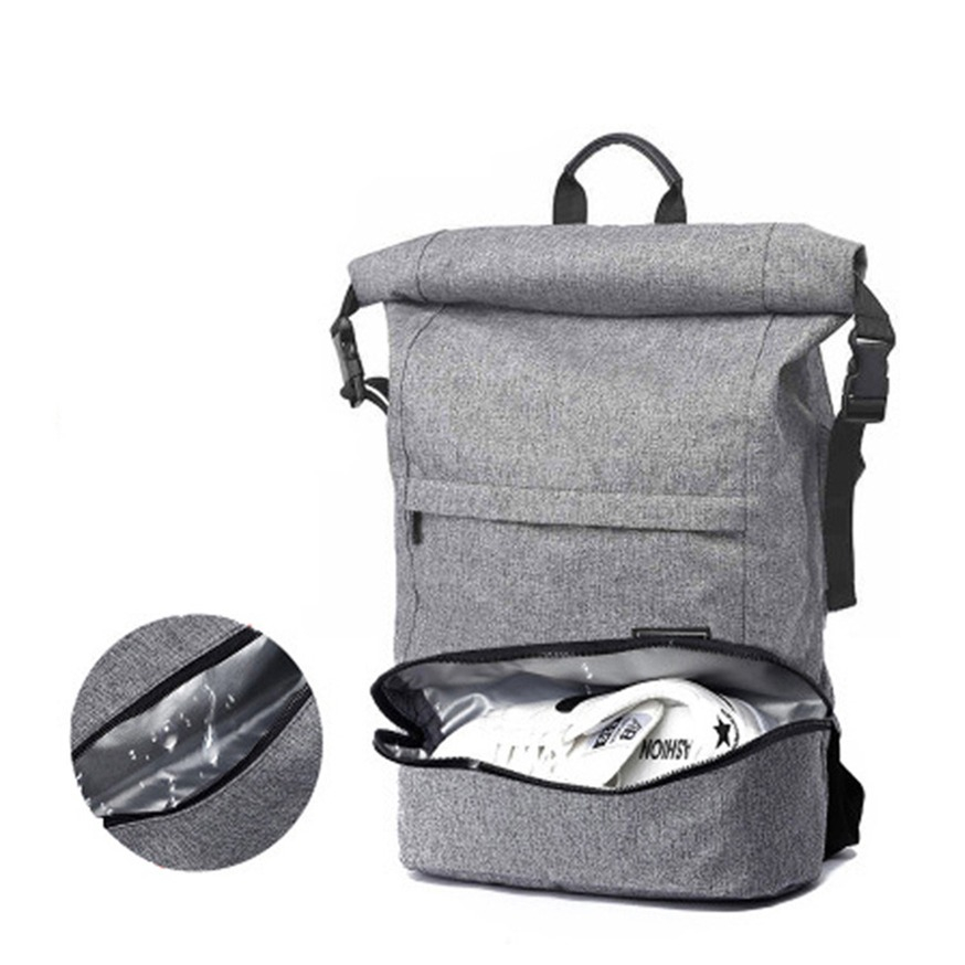 Image of Spritzwasserfester Rucksack Notebook Laptop / MacBook 15" Tasche für Schule / Arbeit / Büro / Reisen - Grau bei Apfelkiste.ch