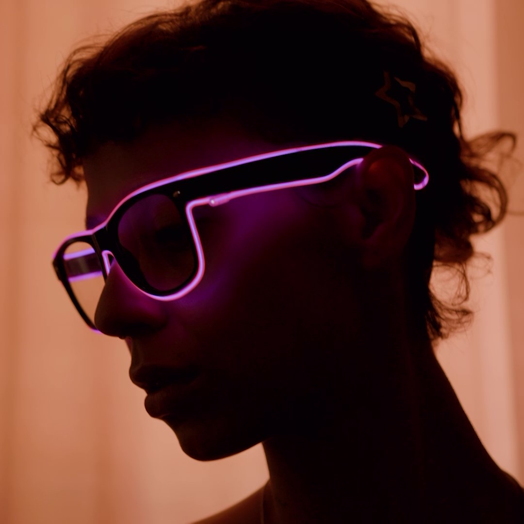 LED-Brille Mit Neon-El-Draht – Blinkend, Mit Fernbedienung, Für Partys, Raves, Halloween (rot)