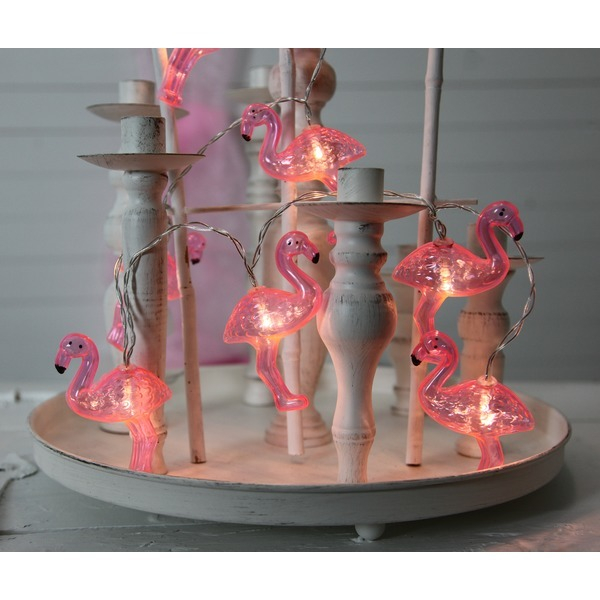 Image of StarTrading - (180cm) 10 LED's Deko Lichterkette Flamingos IP20 (Batteriebetrieben) - Warmweiss bei Apfelkiste.ch