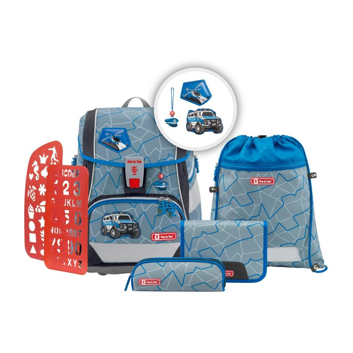 Image of Step by Step - 2in1 Plus Schulranzen Set Kinder Schulrucksack (00129348) - Police Truck bei Apfelkiste.ch