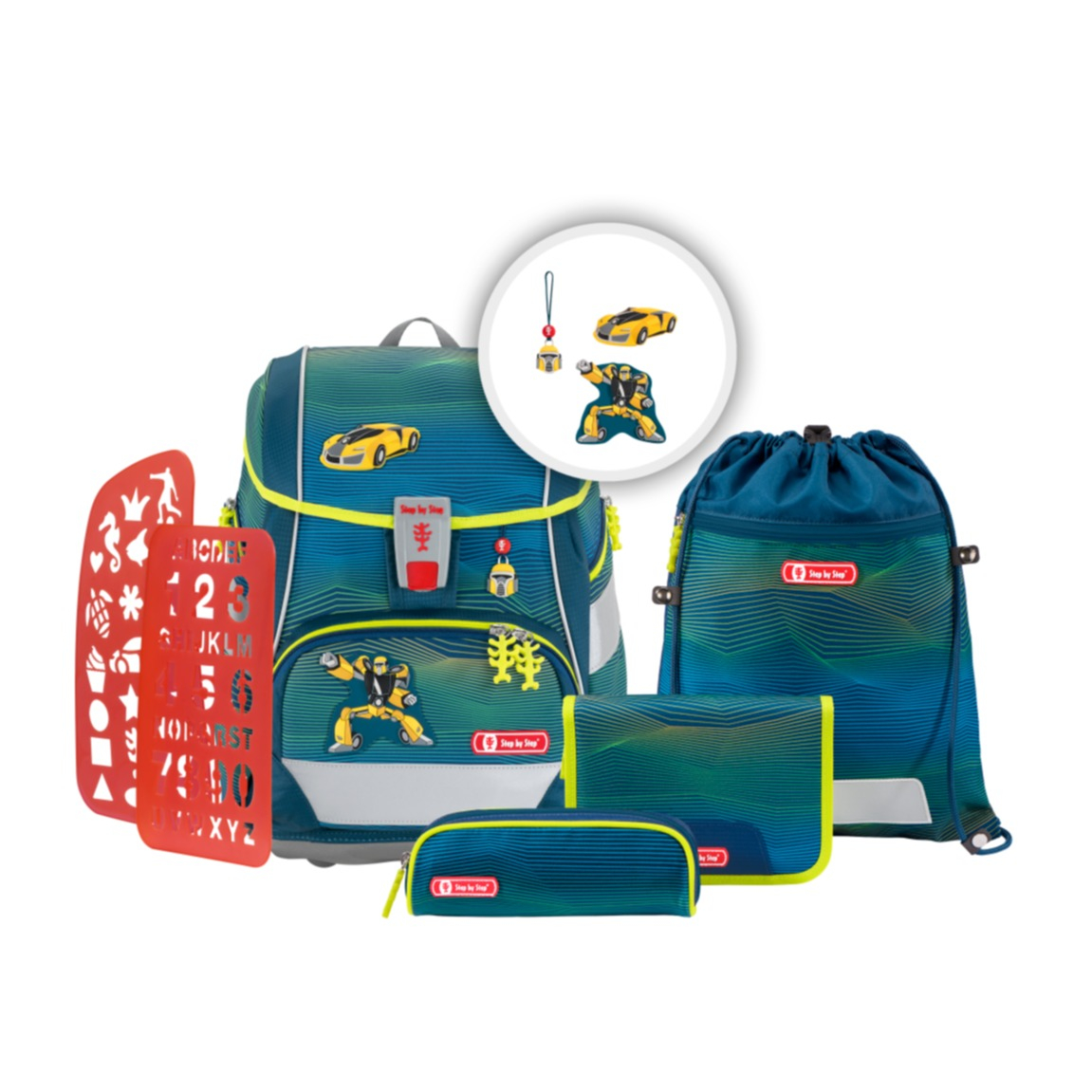 Image of Step by Step - 2in1 Plus Schulranzen Set Kinder Schulrucksack (00129347) - Power Robot bei Apfelkiste.ch