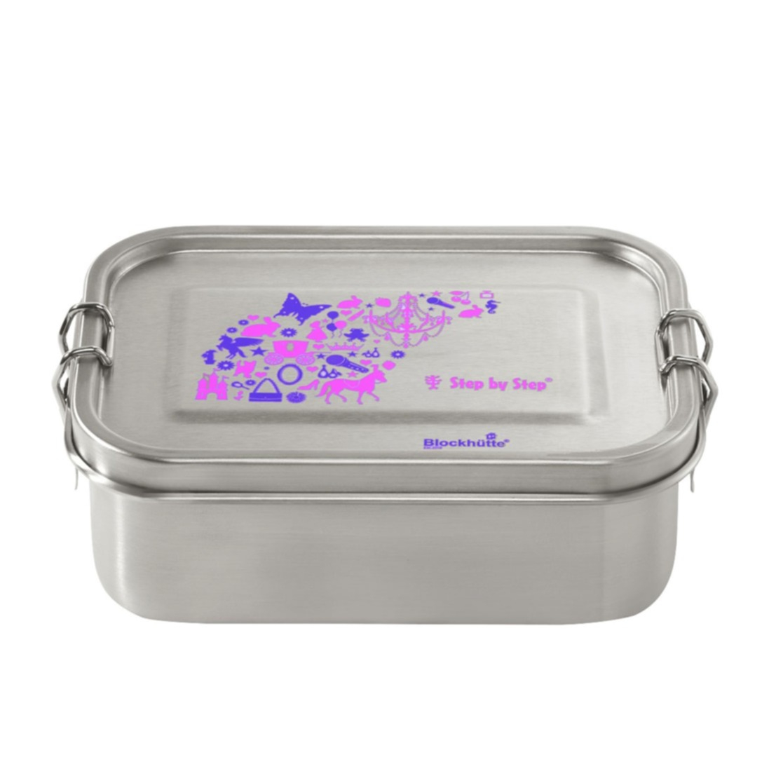 Image of Step by Step - (800ml) Edelstahl Lunch Box Auslaufsichere Brotdose mit Fächer (00124981) - Purple & Rose bei Apfelkiste.ch