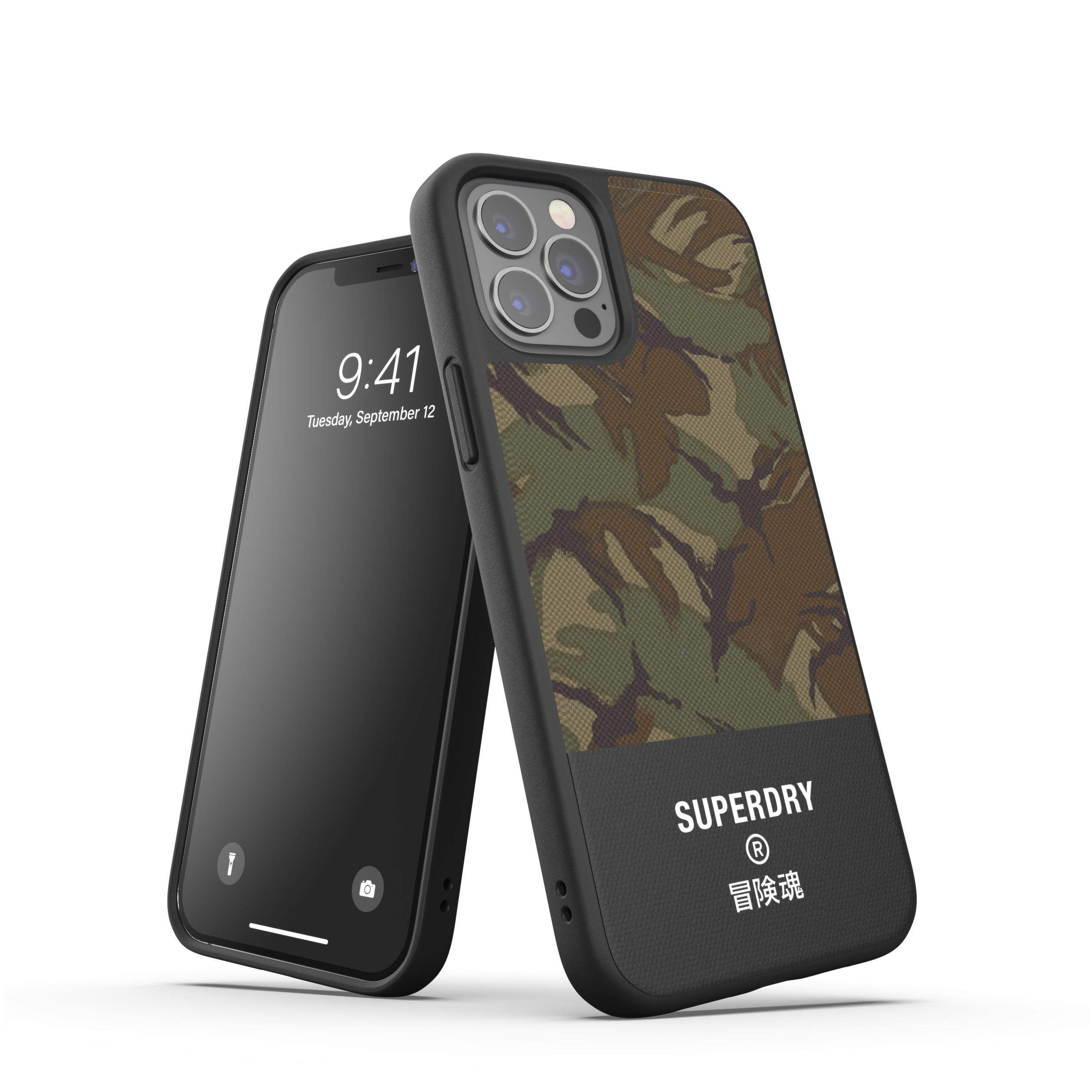 Image of Superdry - iPhone 12 / iPhone 12 Pro Moulded Case Canvas Stoff Hülle (42588) - Camouflage bei Apfelkiste.ch