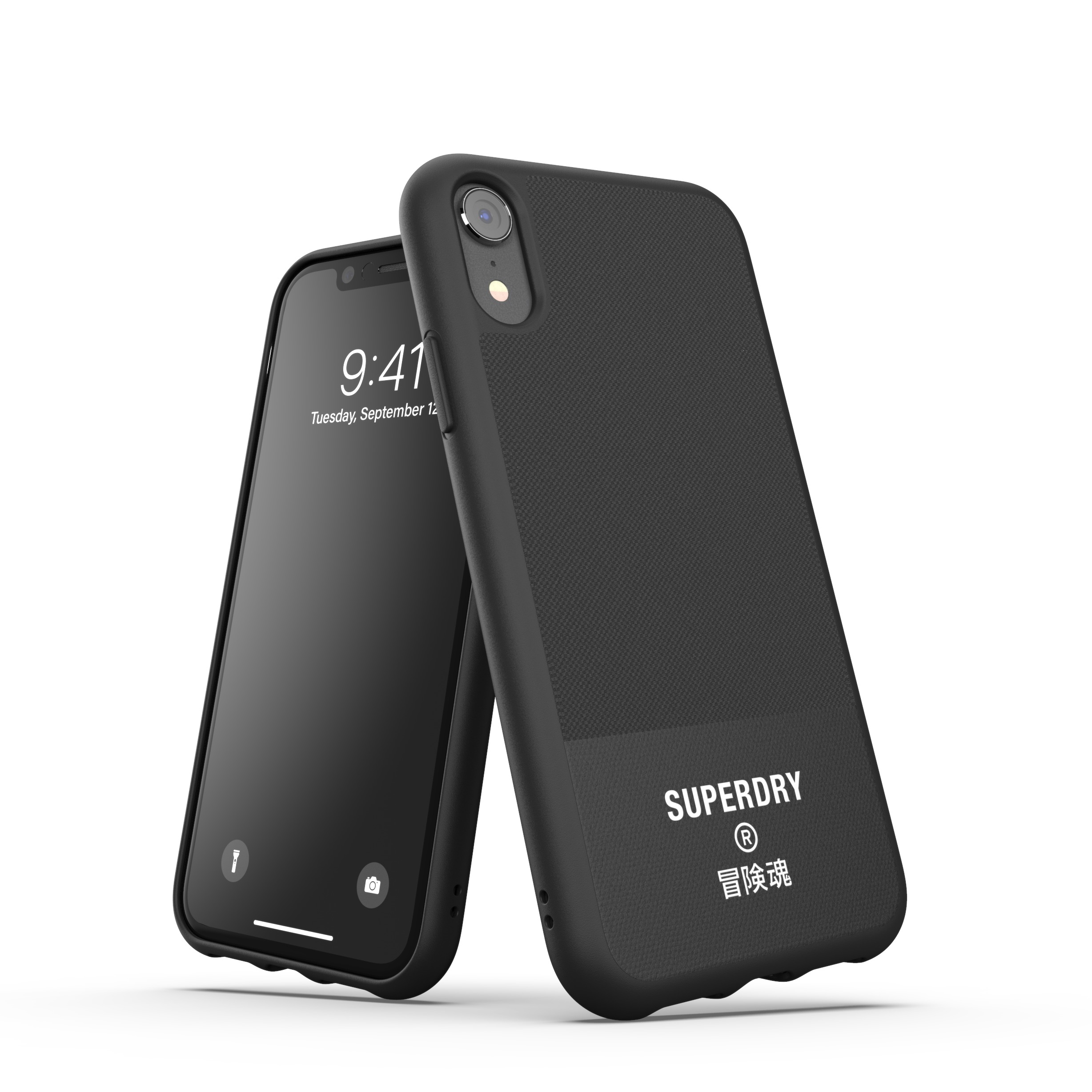 Image of Superdry - iPhone Xr Moulded Case Canvas Stoff Hülle (41542) - Schwarz bei Apfelkiste.ch