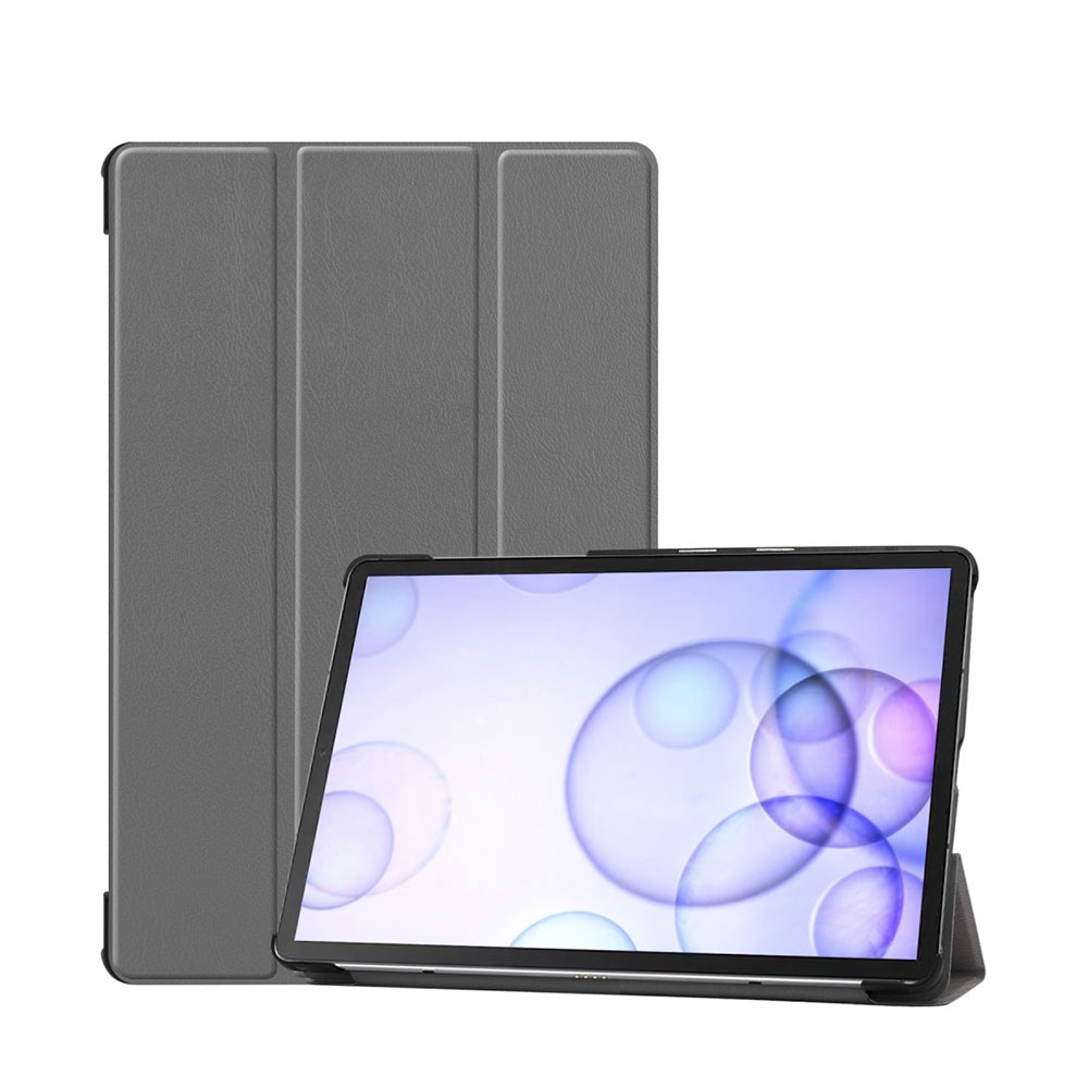 Image of Samsung Galaxy Tab S6 Leder Tasche Smart Case Hülle - Grau bei Apfelkiste.ch