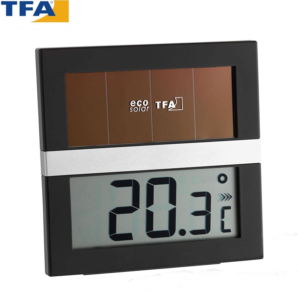 Digitales Solar Thermometer für Innentemperatur - Schwarz