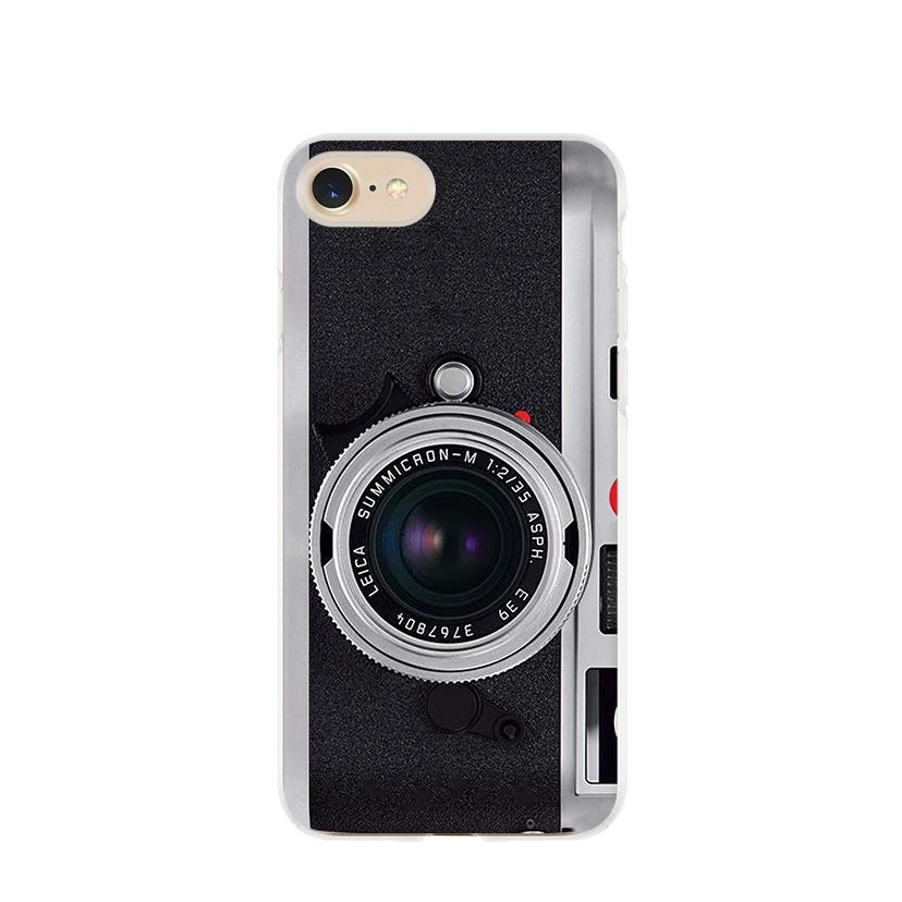 Image of Apfelkiste © - iPhone SE (2022/2020) / 8 / 7 / 6S Gummi Case Hülle Ultra Thin Retro Kamera - Schwarz / Grau bei Apfelkiste.ch