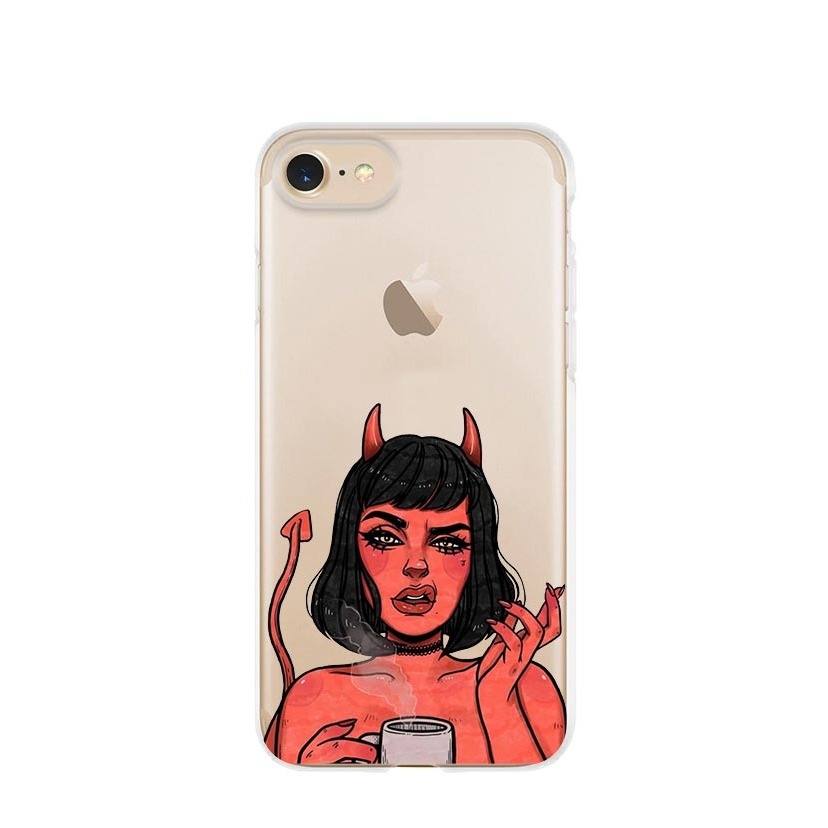 Image of Apfelkiste © - iPhone SE (2022/2020) / 8 / 7 / 6S Gummi Case Hülle Ultra Thin Teufel - Transparent bei Apfelkiste.ch