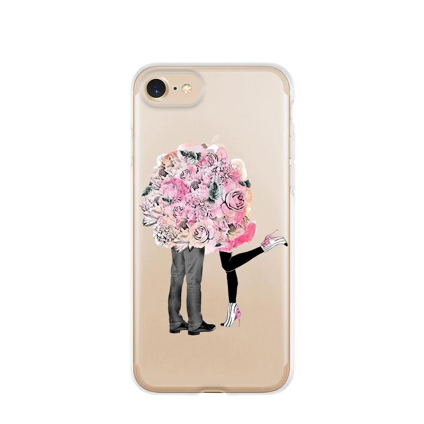 Image of Apfelkiste © - iPhone SE (2022/2020) / 8 / 7 / 6S Gummi Case Hülle Ultra Thin Verliebtes Paar - Transparent bei Apfelkiste.ch