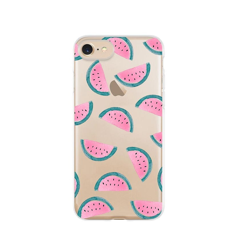 Image of Apfelkiste © - iPhone SE (2022/2020) / 8 / 7 / 6S Gummi Case Hülle Ultra Thin Wassermelonen - Transparent bei Apfelkiste.ch