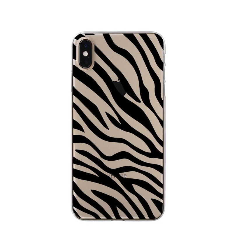 Image of Apfelkiste © - iPhone Xs / X Gummi Case Hülle Ultra Thin Zebra - Transparent / Schwarz bei Apfelkiste.ch