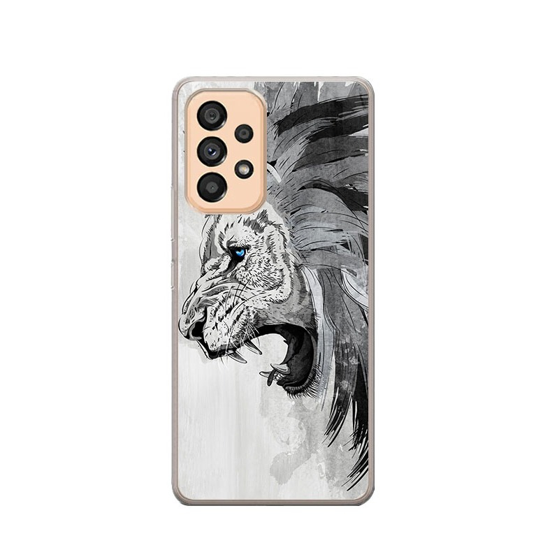 Image of Apfelkiste © - Samsung Galaxy A33 5G Gummi Case Hülle Ultra Thin Löwe Art Design - Grau bei Apfelkiste.ch