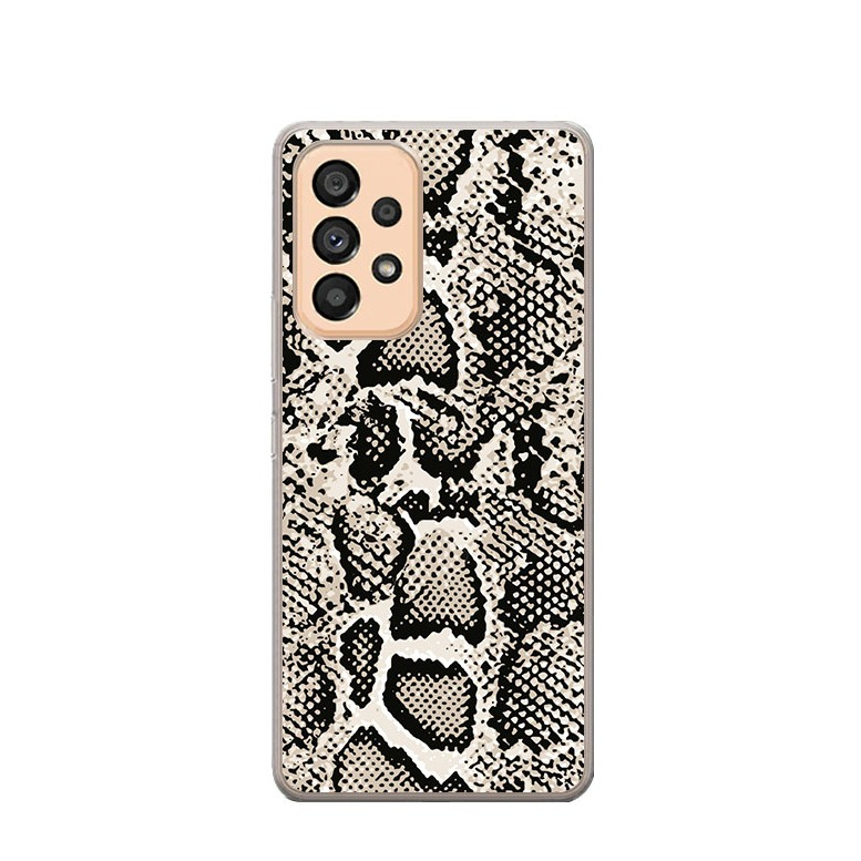 Image of Apfelkiste © - Samsung Galaxy A33 5G Gummi Case Hülle Ultra Thin Snake Skin - Beige / Schwarz bei Apfelkiste.ch