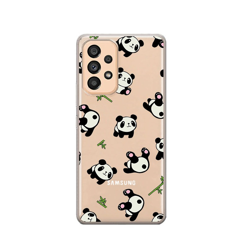 Image of Apfelkiste © - Samsung Galaxy A33 5G Gummi Case Hülle Ultra Thin Süsse Pandabären - Transparent bei Apfelkiste.ch