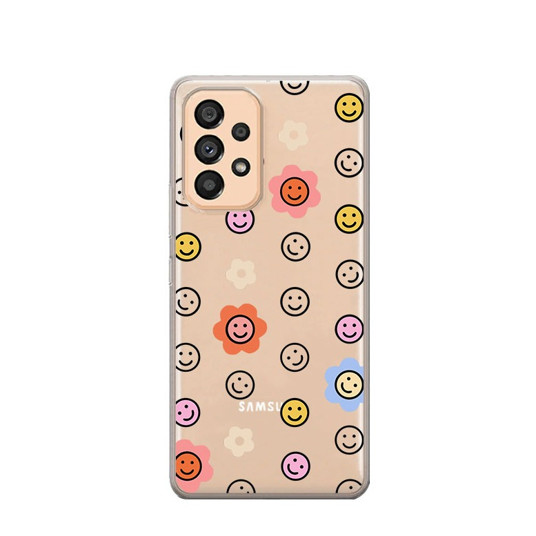 Image of Apfelkiste © - Samsung Galaxy A53 5G Gummi Case Hülle Ultra Thin Flower Smileys - Transparent bei Apfelkiste.ch