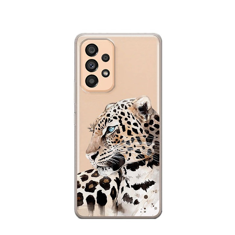 Image of Apfelkiste © - Samsung Galaxy A53 5G Gummi Case Hülle Ultra Thin Leopard - Transparent bei Apfelkiste.ch