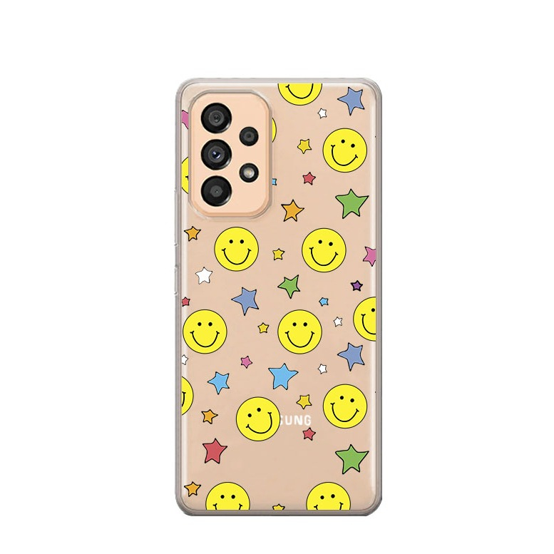 Image of Apfelkiste © - Samsung Galaxy A53 5G Gummi Case Hülle Ultra Thin Sternchen Smileys - Transparent bei Apfelkiste.ch