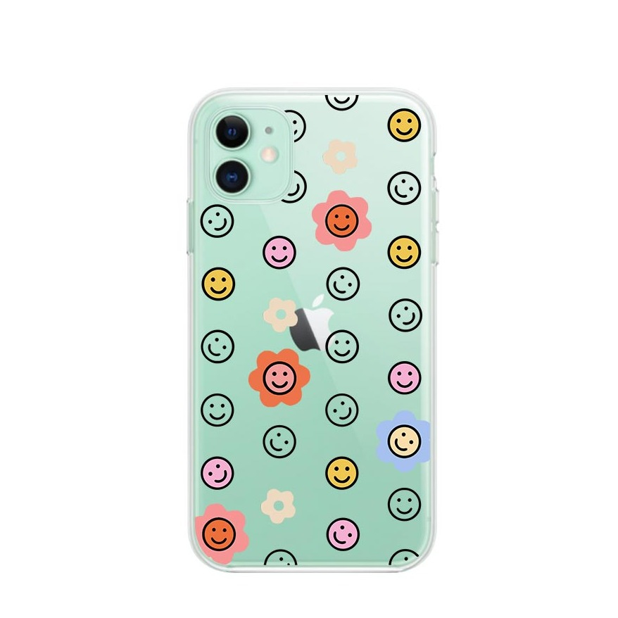 Image of Apfelkiste © - iPhone 11 Gummi Case Hülle Ultra Thin Flower Smileys - Transparent bei Apfelkiste.ch