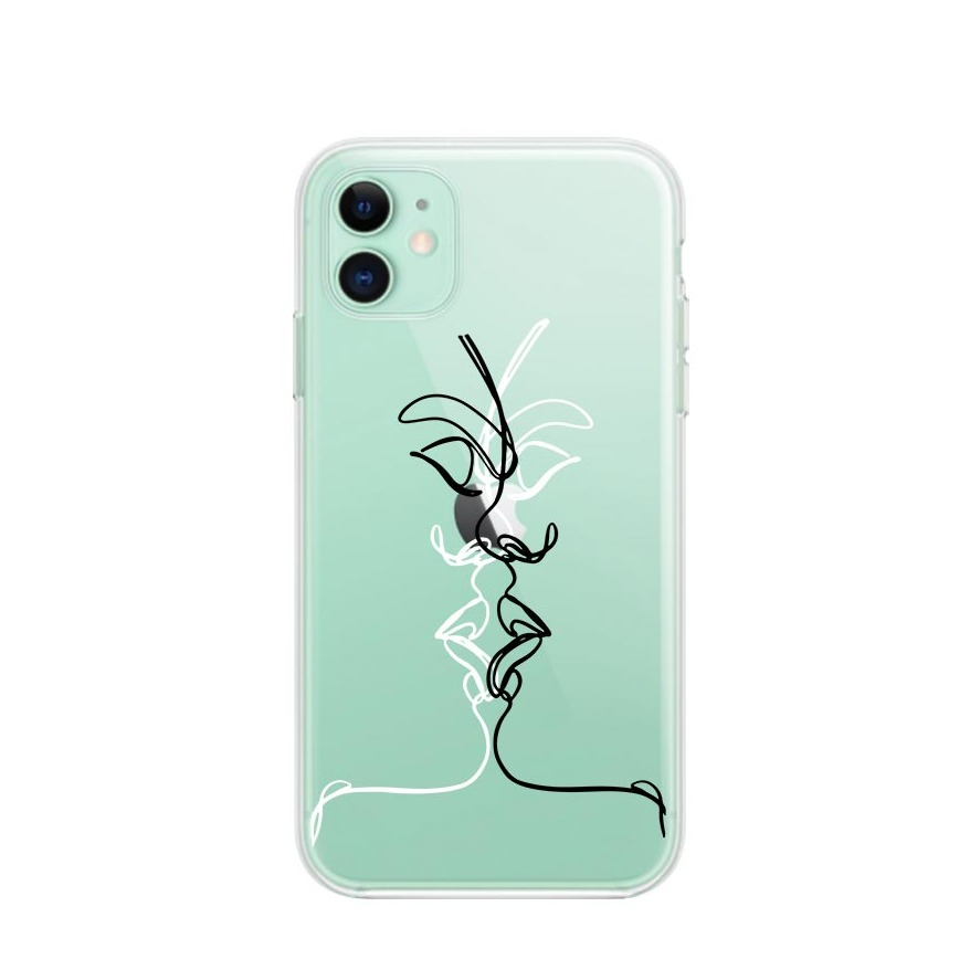 Image of Apfelkiste © - iPhone 11 Gummi Case Hülle Ultra Thin Modern Art - Schwarz / Weiss bei Apfelkiste.ch
