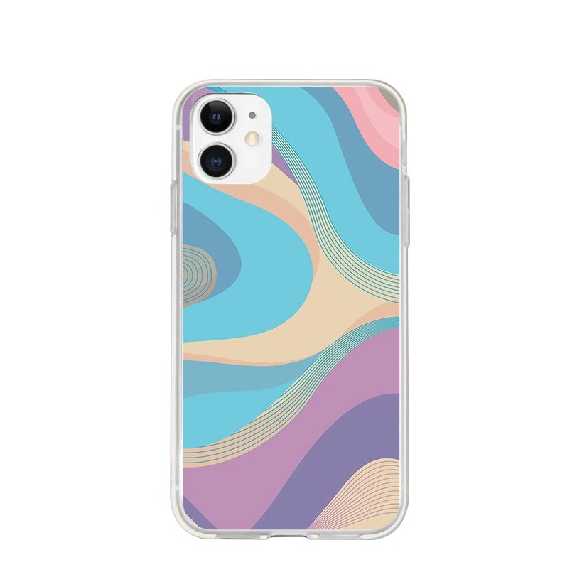 Image of Apfelkiste © - iPhone 11 Gummi Case Hülle Ultra Thin Modern Art - Türkis / Pink bei Apfelkiste.ch