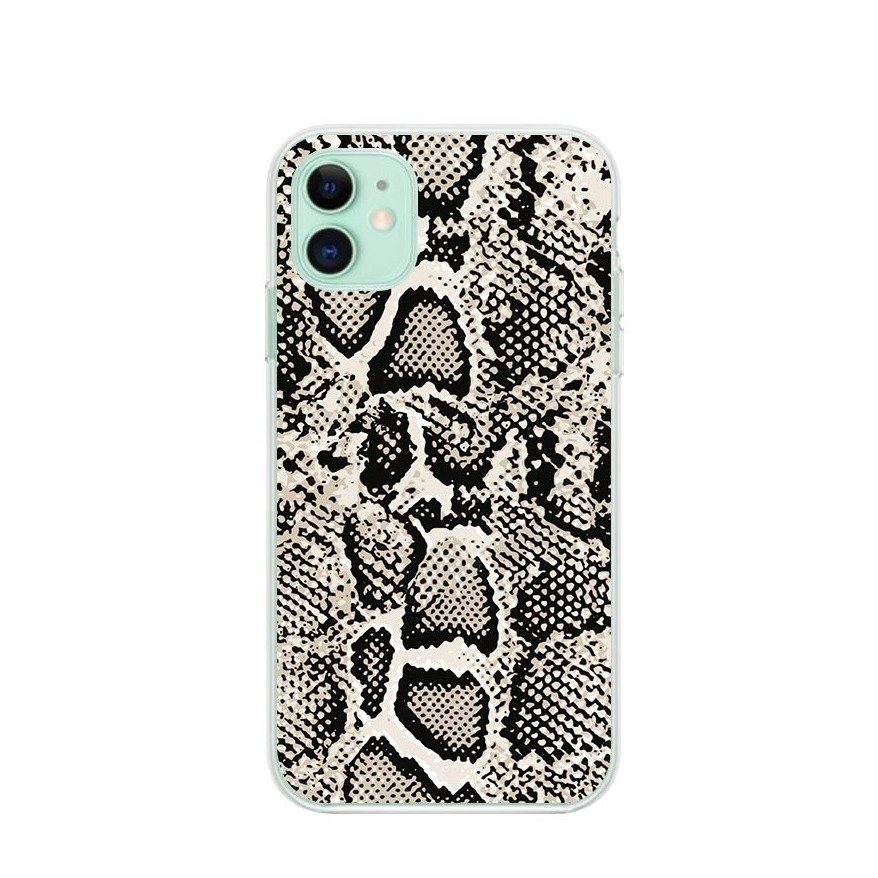 Image of Apfelkiste © - iPhone 11 Gummi Case Hülle Ultra Thin Snake Skin - Beige / Schwarz bei Apfelkiste.ch