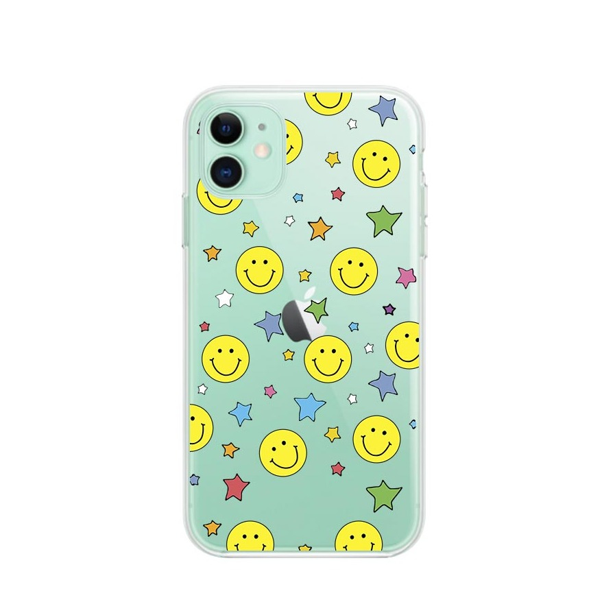 Image of Apfelkiste © - iPhone 11 Gummi Case Hülle Ultra Thin Sternchen Smileys - Transparent bei Apfelkiste.ch
