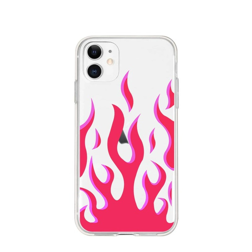 Image of Apfelkiste © - iPhone 11 Gummi Case Hülle Ultra Thin Tattoo Flames - Rot bei Apfelkiste.ch