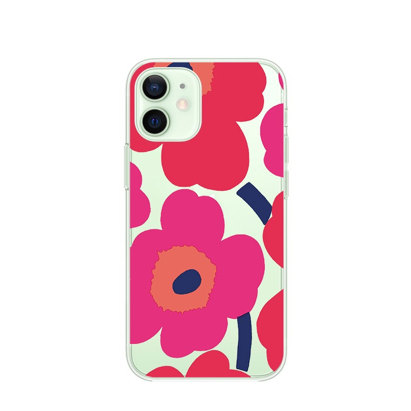 Image of Apfelkiste © - iPhone 12 Gummi Case Hülle Ultra Thin Pinke Blumen - Transparent bei Apfelkiste.ch