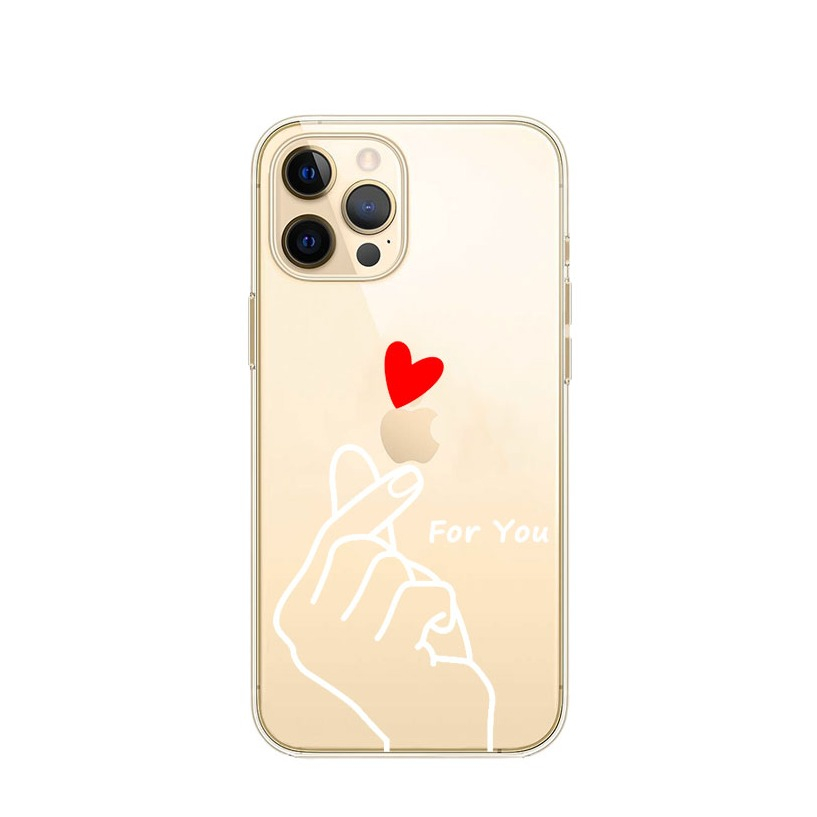 Image of Apfelkiste © - iPhone 12 Pro Max Gummi Case Hülle Ultra Thin Heart For You - Transparent bei Apfelkiste.ch